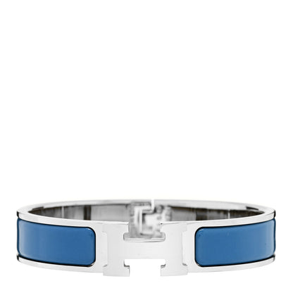 Hermes Enamel Narrow Clic Clac H Bracelet PM Bleu Turquin 1 of 3