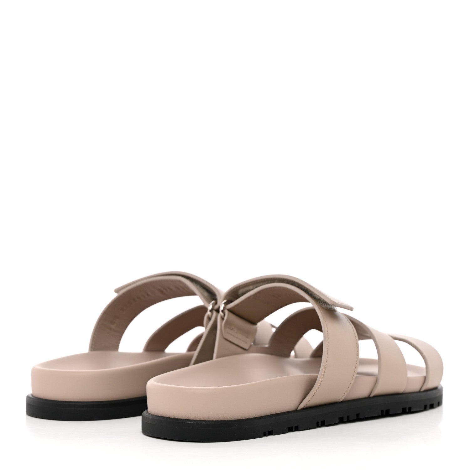 Hermes Calfskin Womens Chypre Sandals 37.5 Beige Mastic 4 of 15