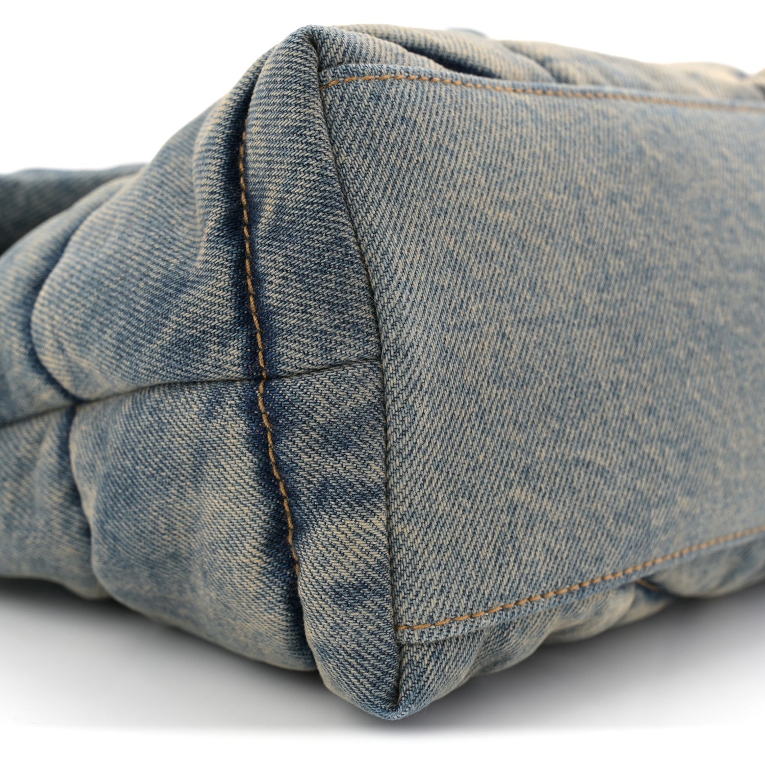 Saint Laurent Denim Quilted Small Loulou Puffer Monogram Chain Satchel Blue Cinnamon 9 of 10