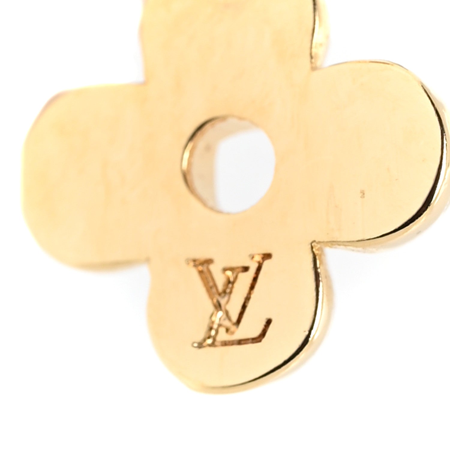 Louis Vuitton Brass Blooming Earrings Gold 4 of 4