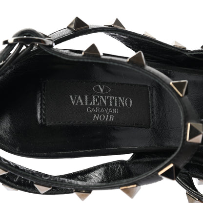 Valentino Garavani Calfskin Nappa Rockstud Ankle Strap 100mm Pumps 37.5 Black 6 of 10