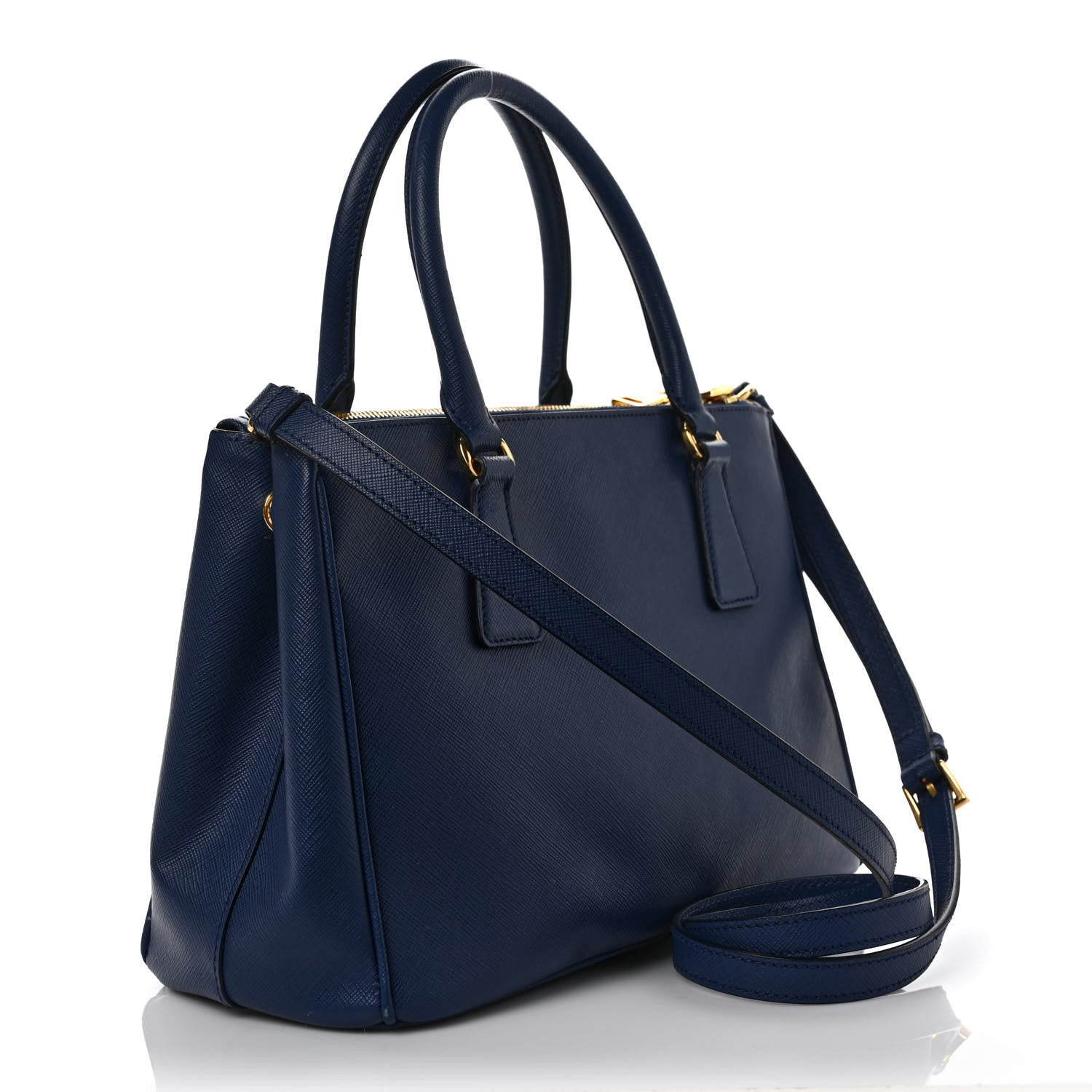 Prada Saffiano Small Galleria Double Zip Tote Bluette 3 of 10
