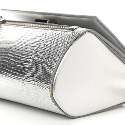 Givenchy Metallic Calfskin Lizard Embossed Mini Pandora Box Crossbody Bag Silver 10 of 14