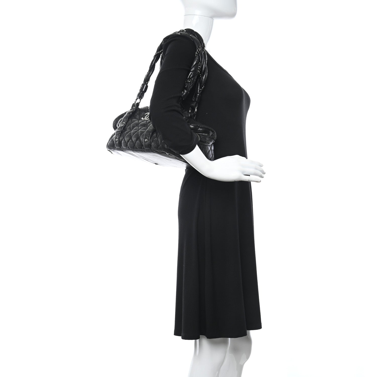 Chanel Lambskin Vintage Ligne Lady Braid Tote Black 3 of 15