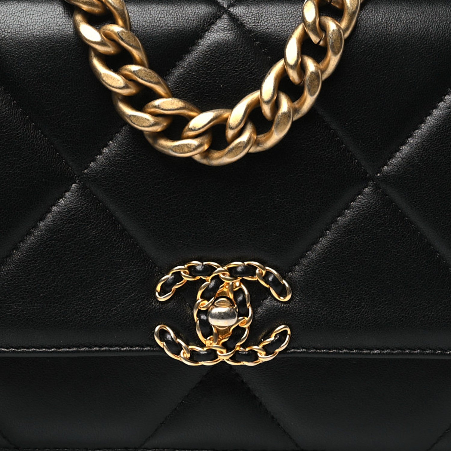 Chanel Lambskin Quilted Chanel 19 Wallet On Chain WOC Black 9 of 12