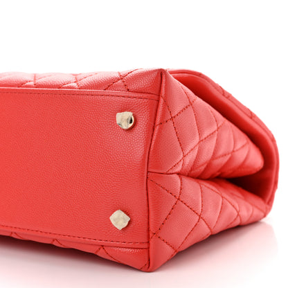 Chanel Caviar Quilted Small Coco Handle Flap Red 10 of 10