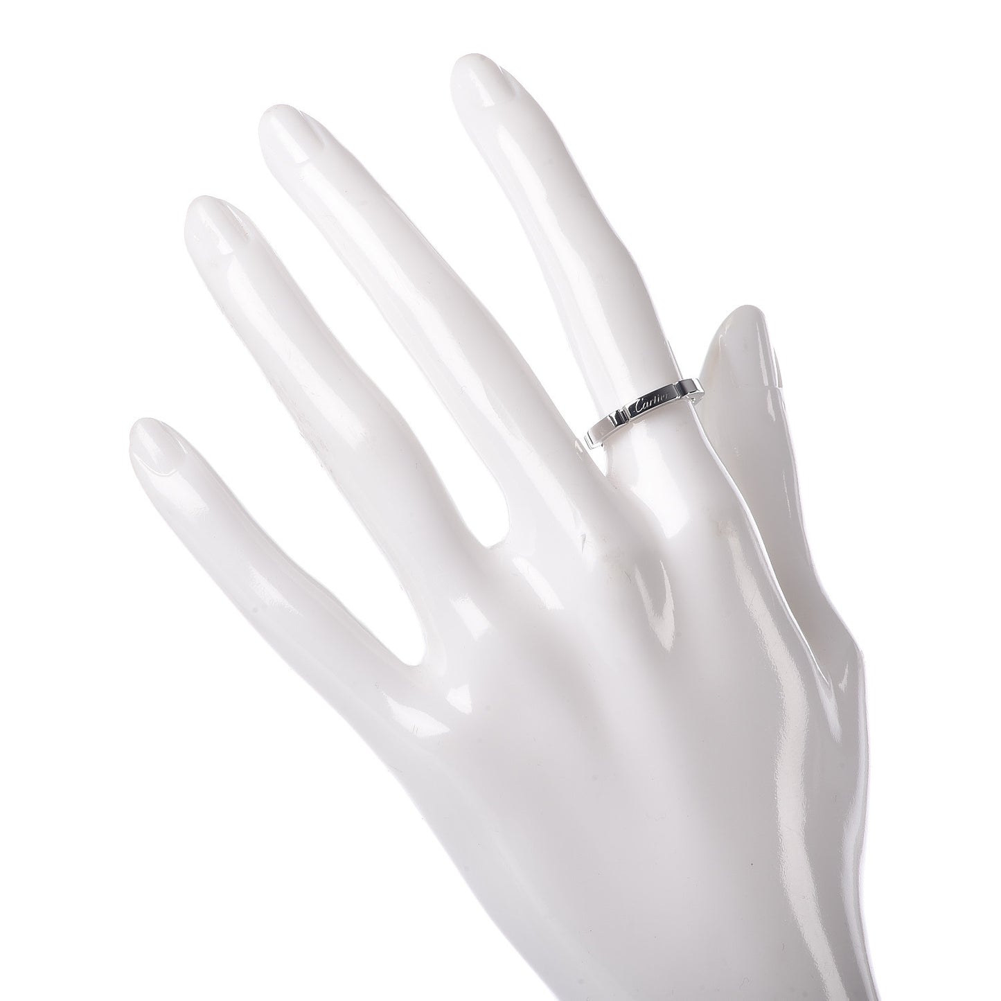 18K White Gold 2.5mm Maillon Panthere Wedding Band Ring 49 4.75