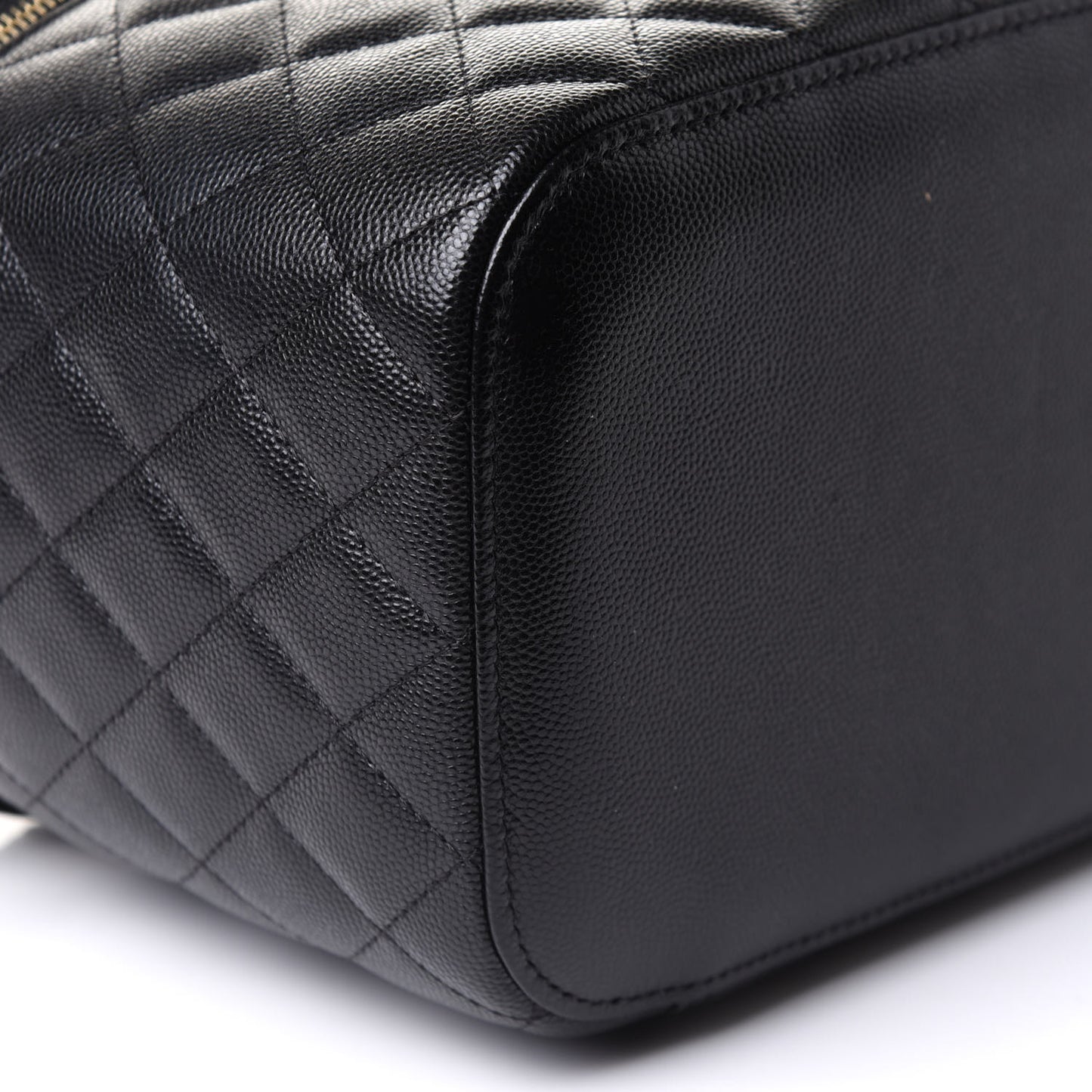 Caviar Quilted Large Vanity Pouch Black