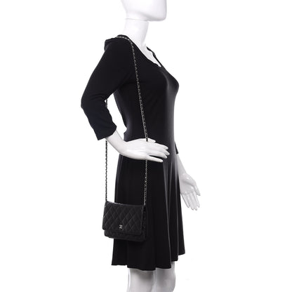 Chanel Lambskin Quilted Wallet On Chain WOC Black 2 of 13