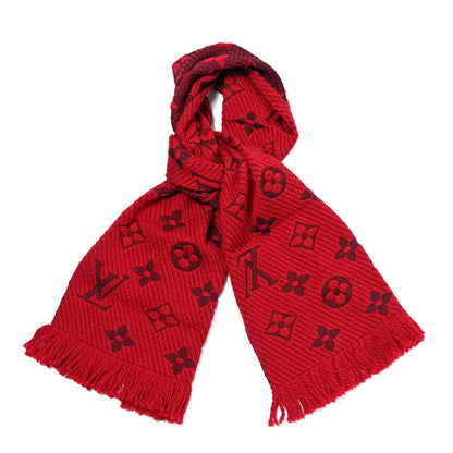 Louis Vuitton Wool Silk Logomania Scarf Rubis 1 of 3