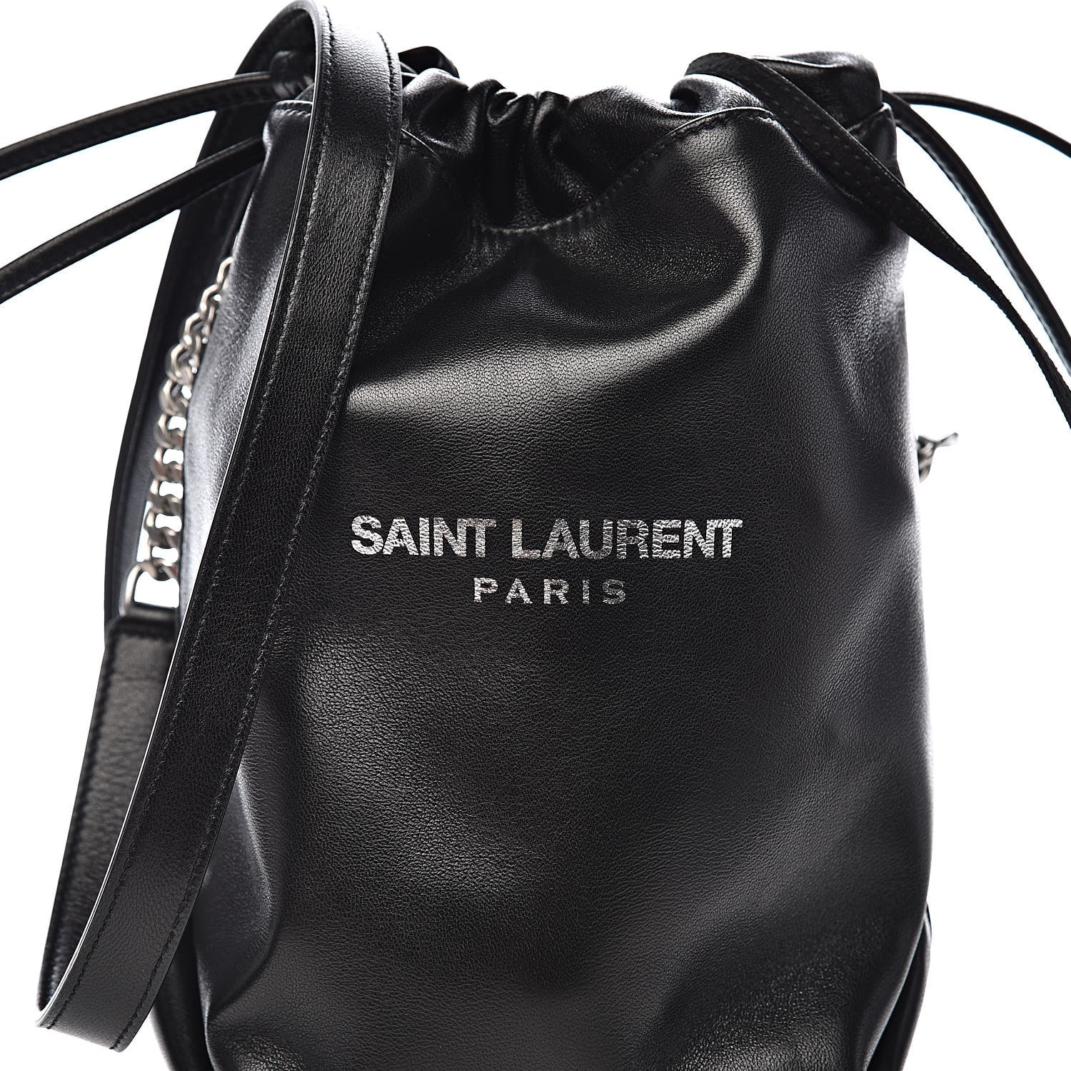 Saint Laurent Lambskin Small Teddy Bucket Bag Black 11 of 11