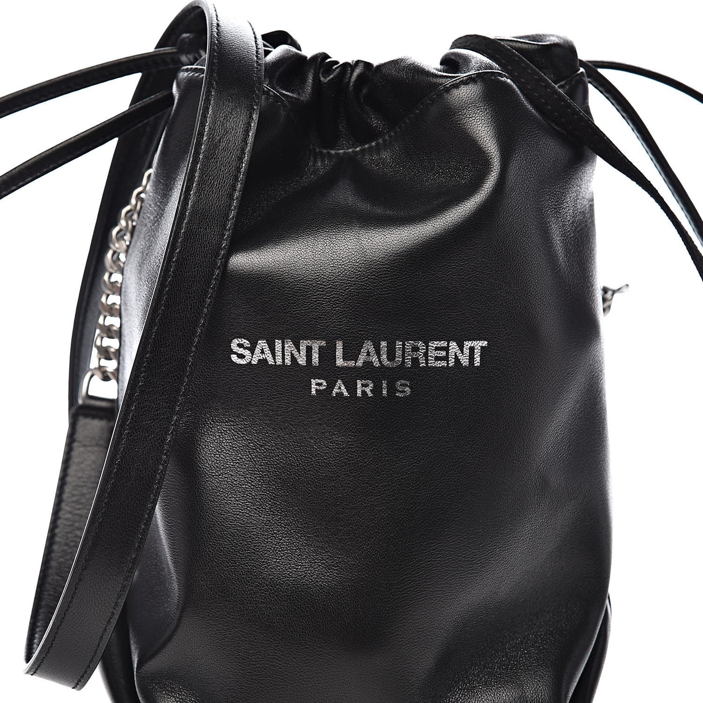 Lambskin Small Teddy Bucket Bag Black