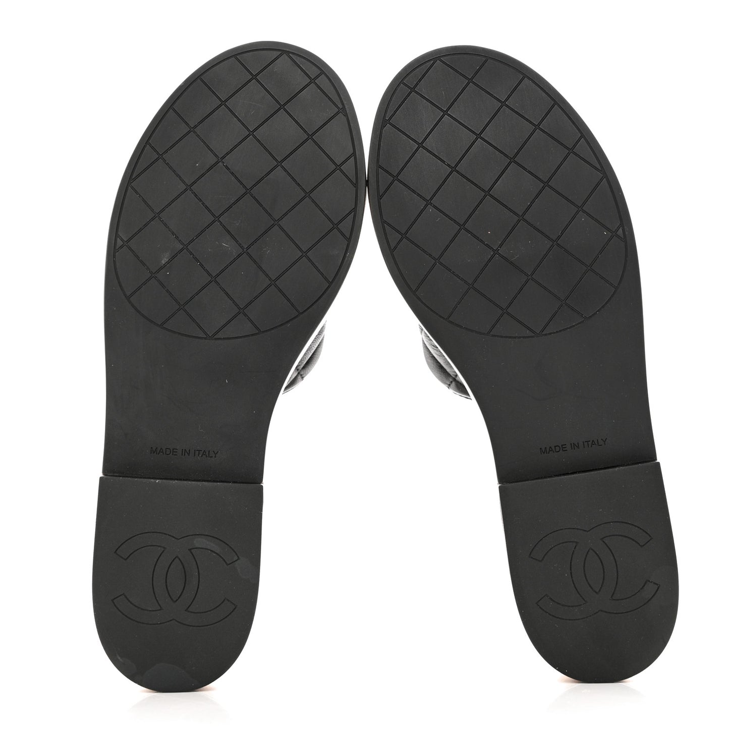 Lambskin Quilted CC Slip On Platform Sandals 40 Black