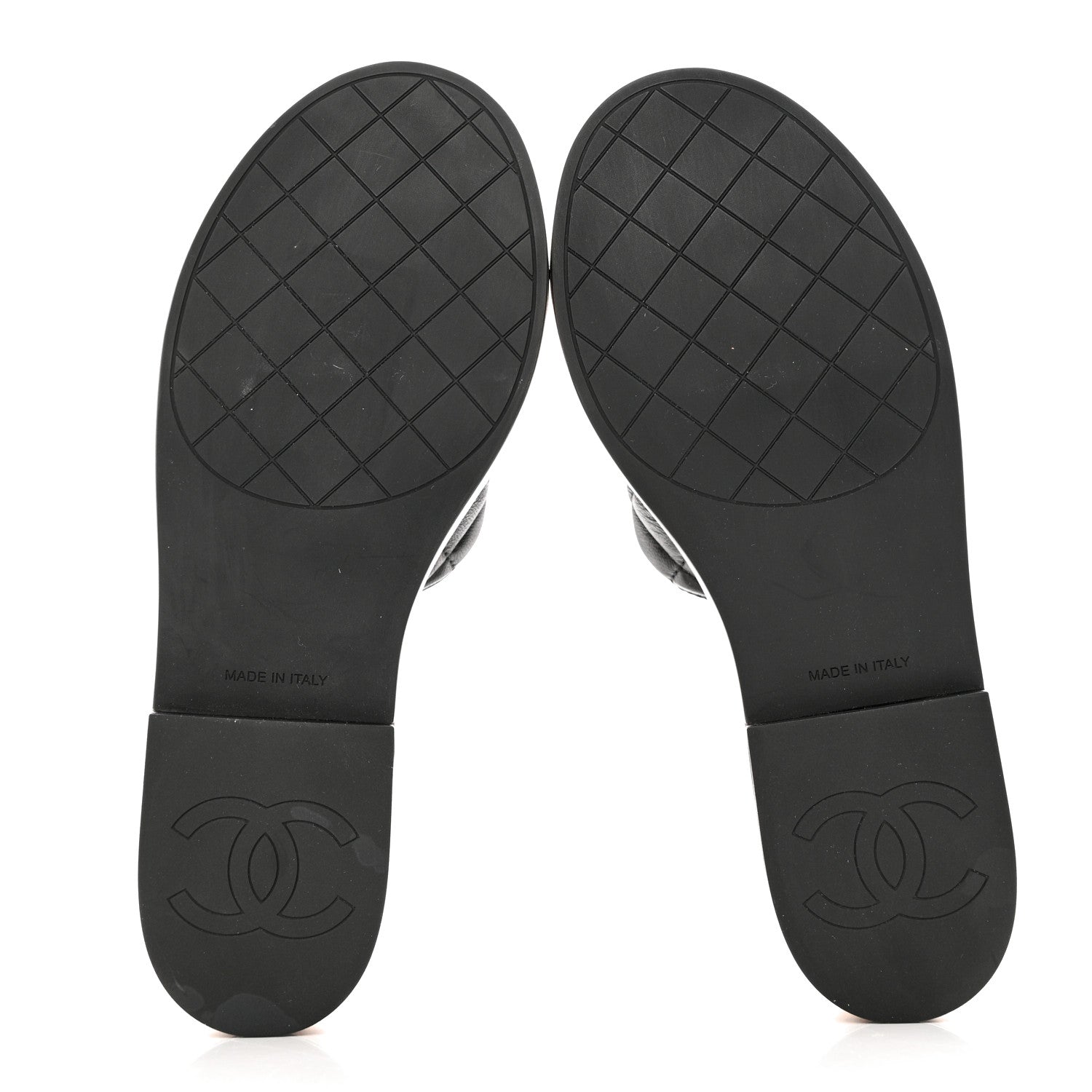 Chanel Lambskin Quilted CC Slip On Platform Sandals 40 Black 5 of 10