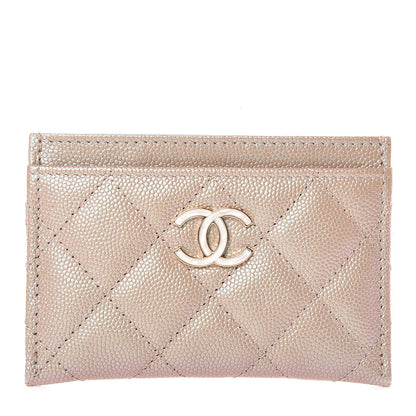 Chanel Iridescent Caviar Quilted Card Holder Beige 1 of 11