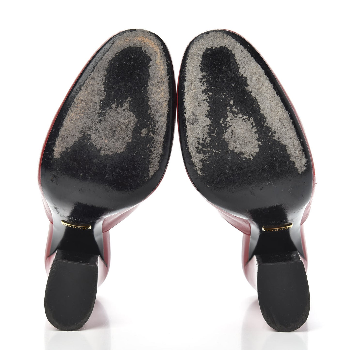 Malaga Kid Horsebit Princetown High Heel Mules 37.5 Hibiscus Red