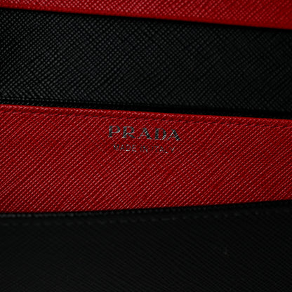 Prada Saffiano Metal Continental Flap Travel Wallet Black 6 of 8