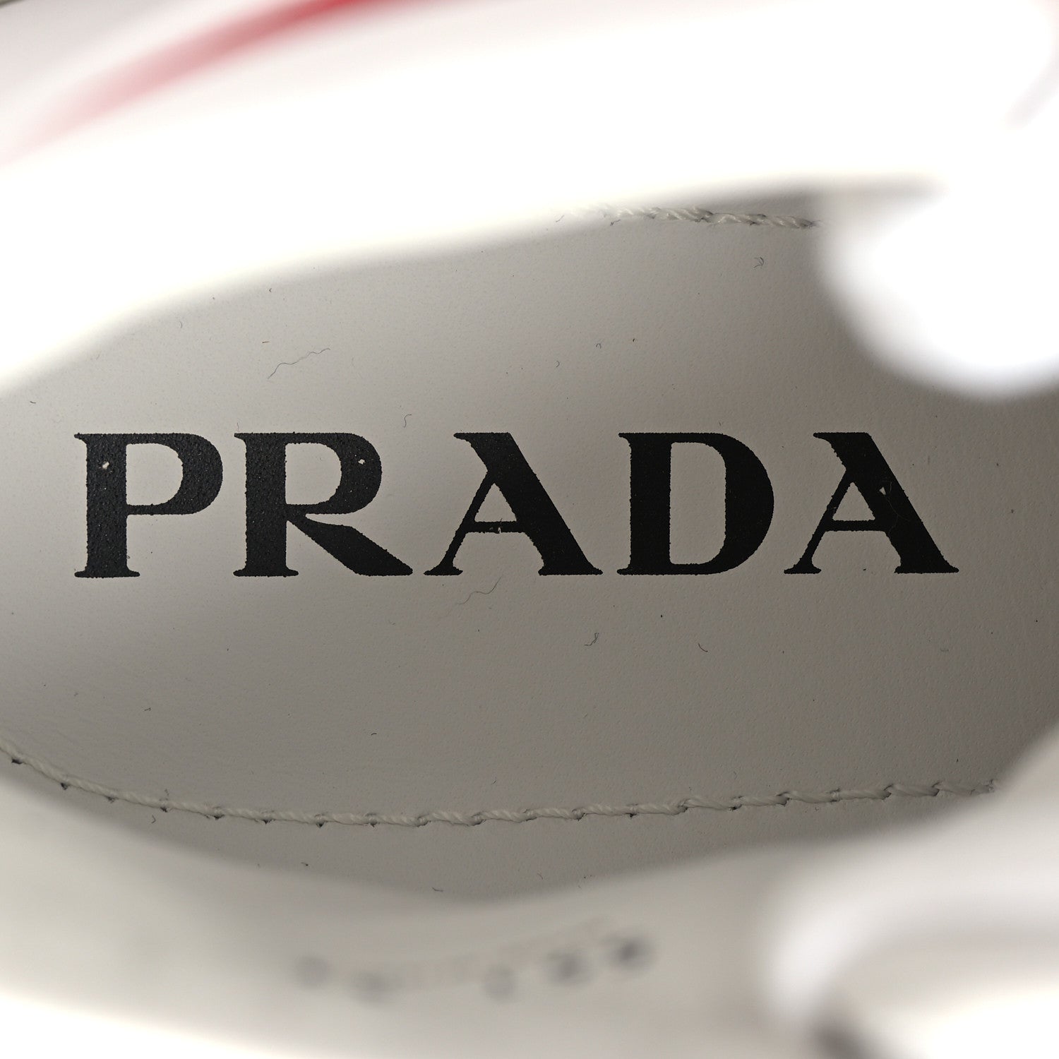 Prada Re-Nylon Gabardine Metal Triangle Logo Wheel Pouch Pocket High Top Sneakers 37 White Red 7 of 9