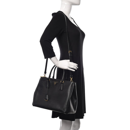 Prada Saffiano Medium Galleria Double Zip Tote Black 2 of 26