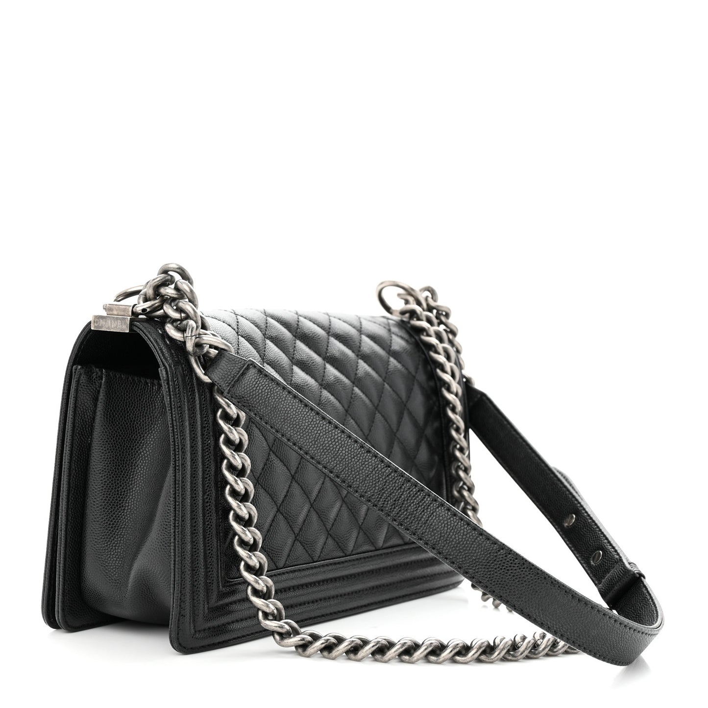 Caviar Quilted Medium Boy Flap Black