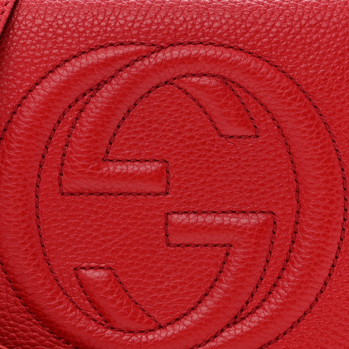 Pebbled Calfskin Small Soho Disco Bag Tabasco Red