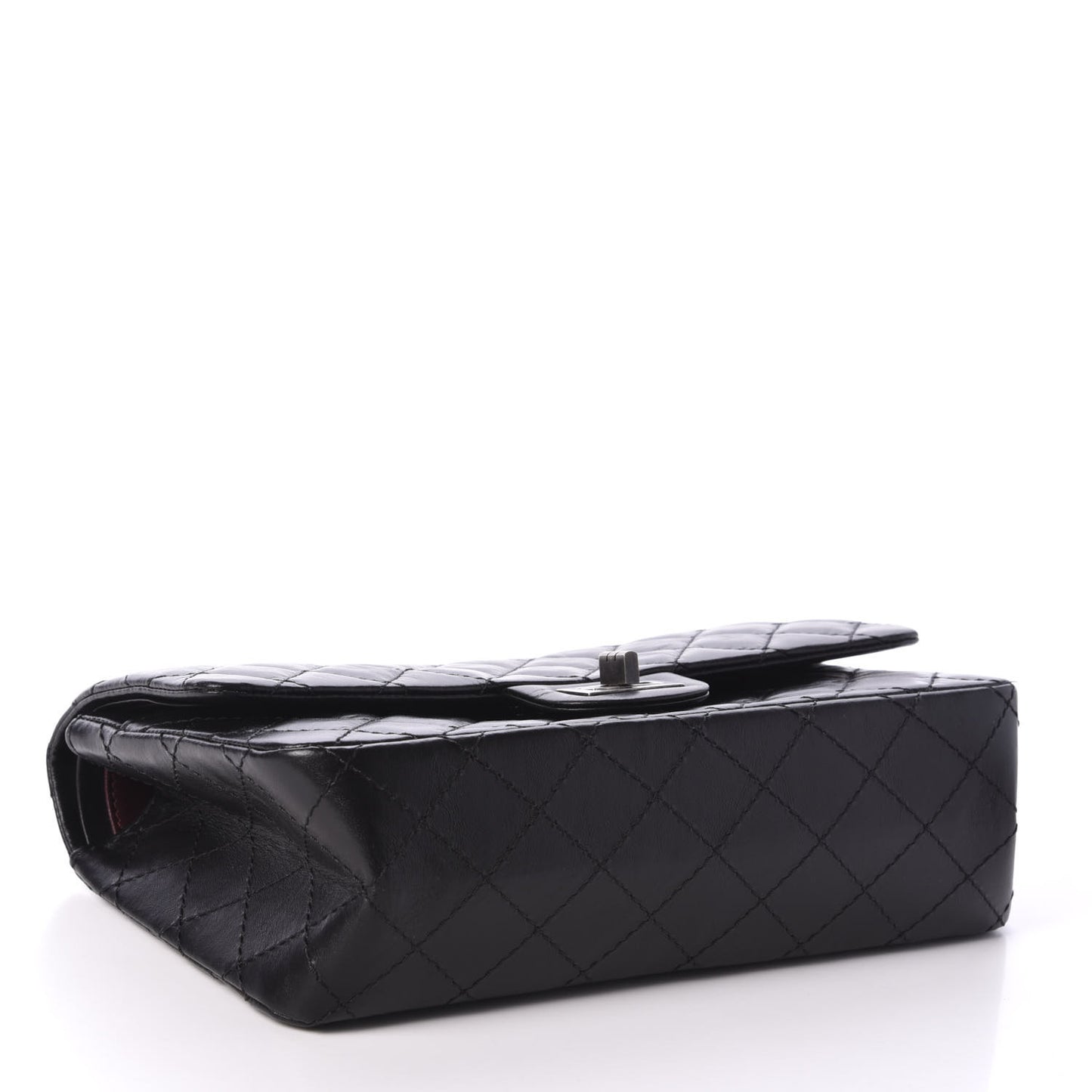 Aged Calfskin Quilted 2.55 Reissue 225 Flap Black