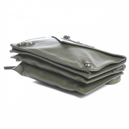 Balenciaga Grained Calfskin Papier Mini Triple Crossbody Vert Kaki 4 of 8