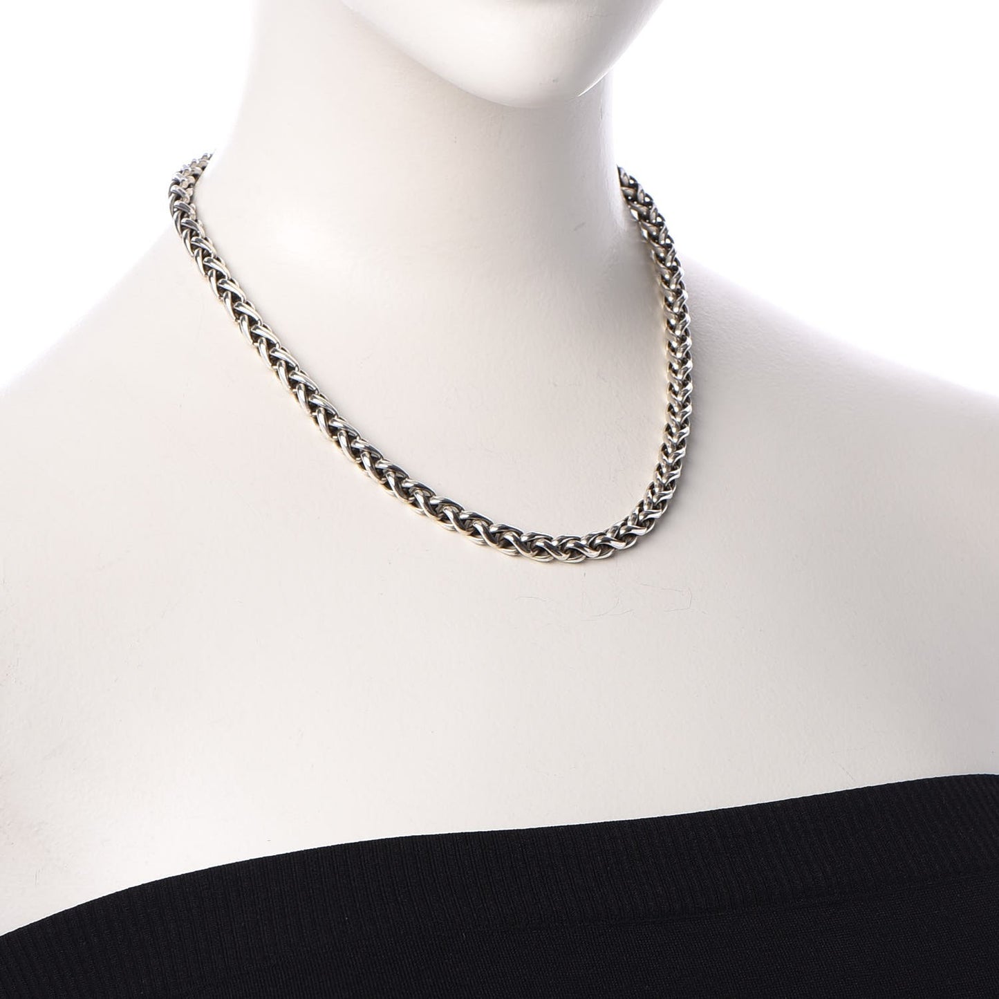 Sterling Silver Medium 14k Gold 6mm Wheat Chain Necklace