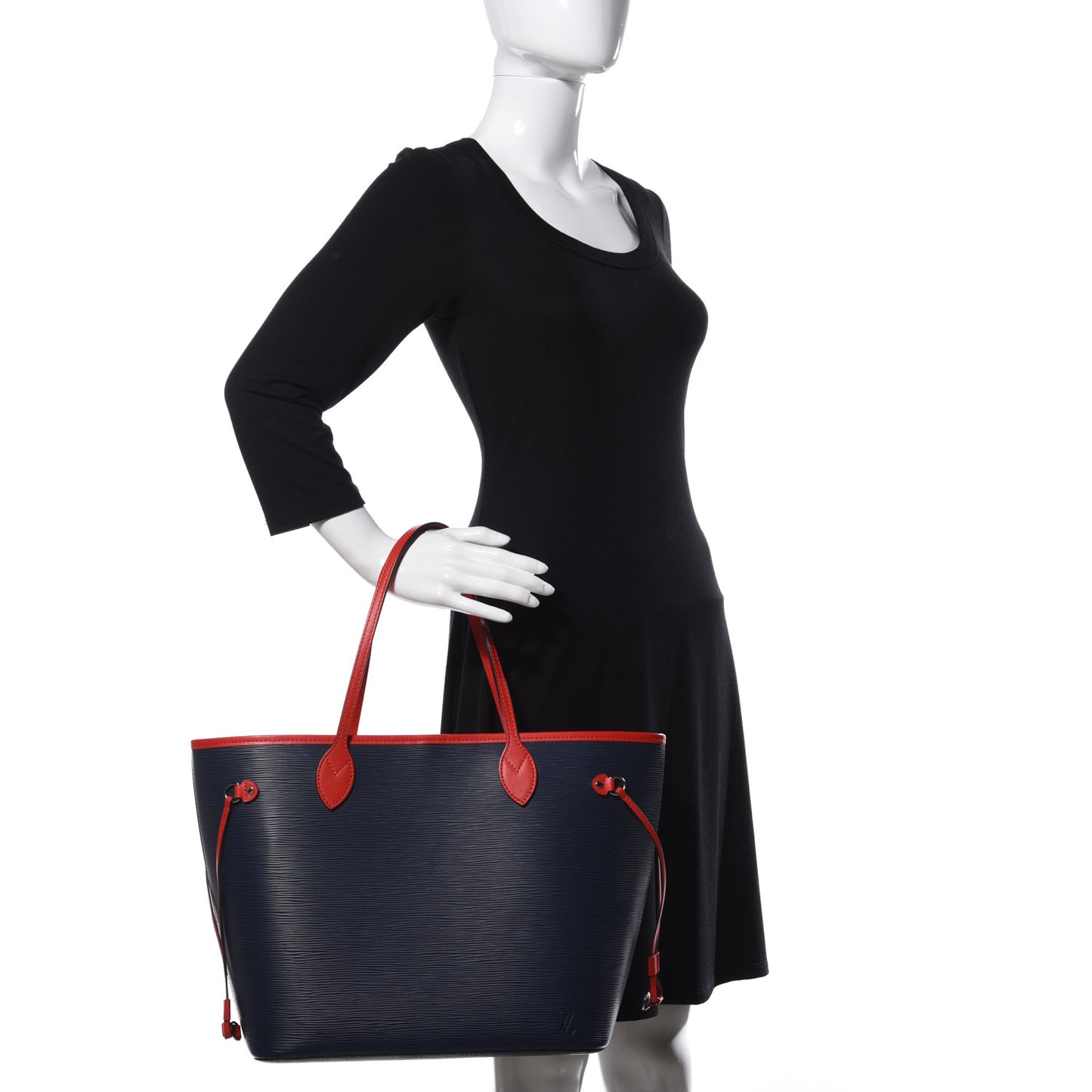 Epi Neverfull MM Indigo Coquelicot