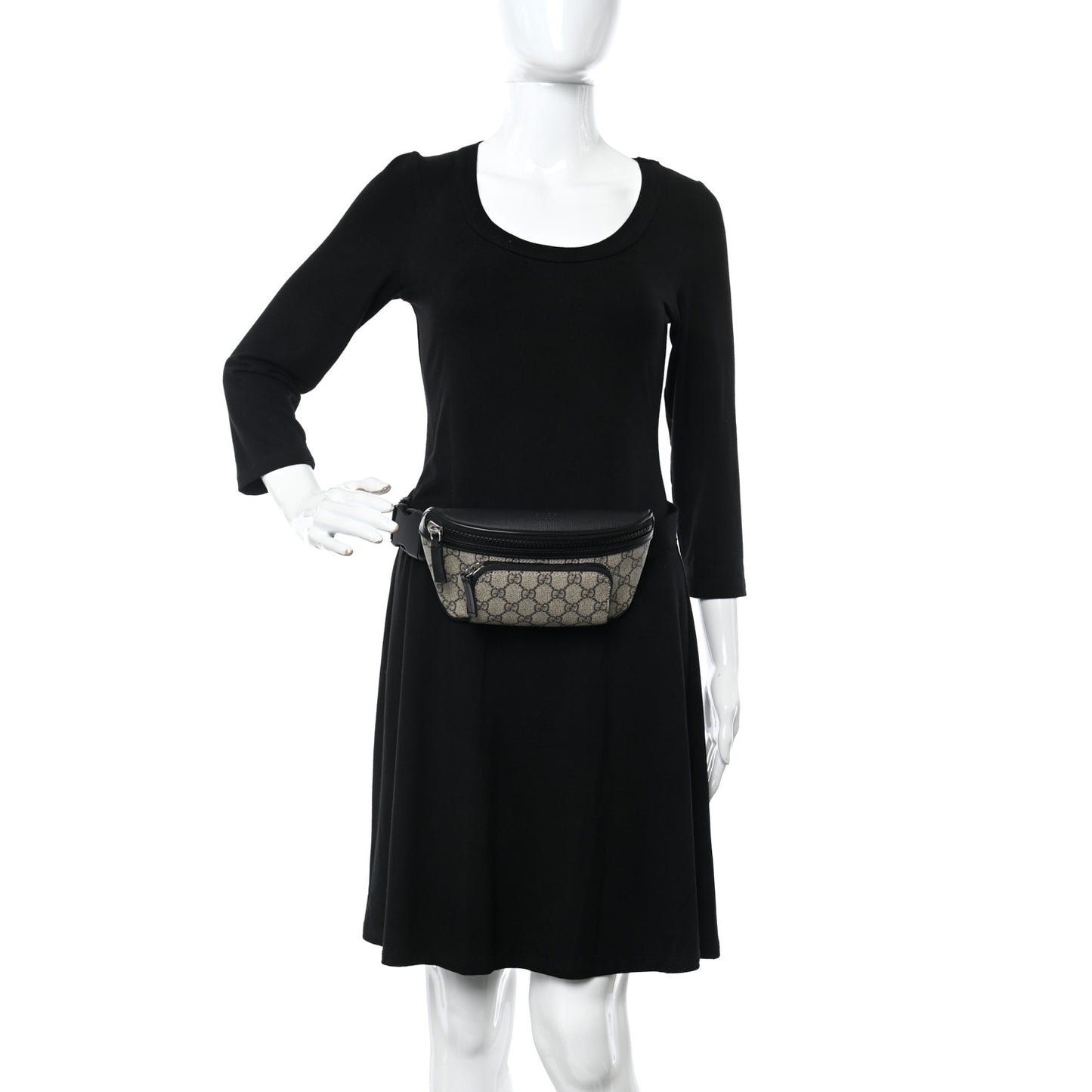 GG Supreme Monogram Belt Bag Black