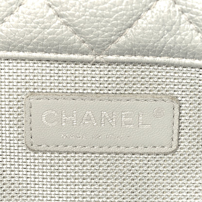 Chanel Metallic Calfskin Quilted XXL Travel Flap Bag Silver 6 of 9