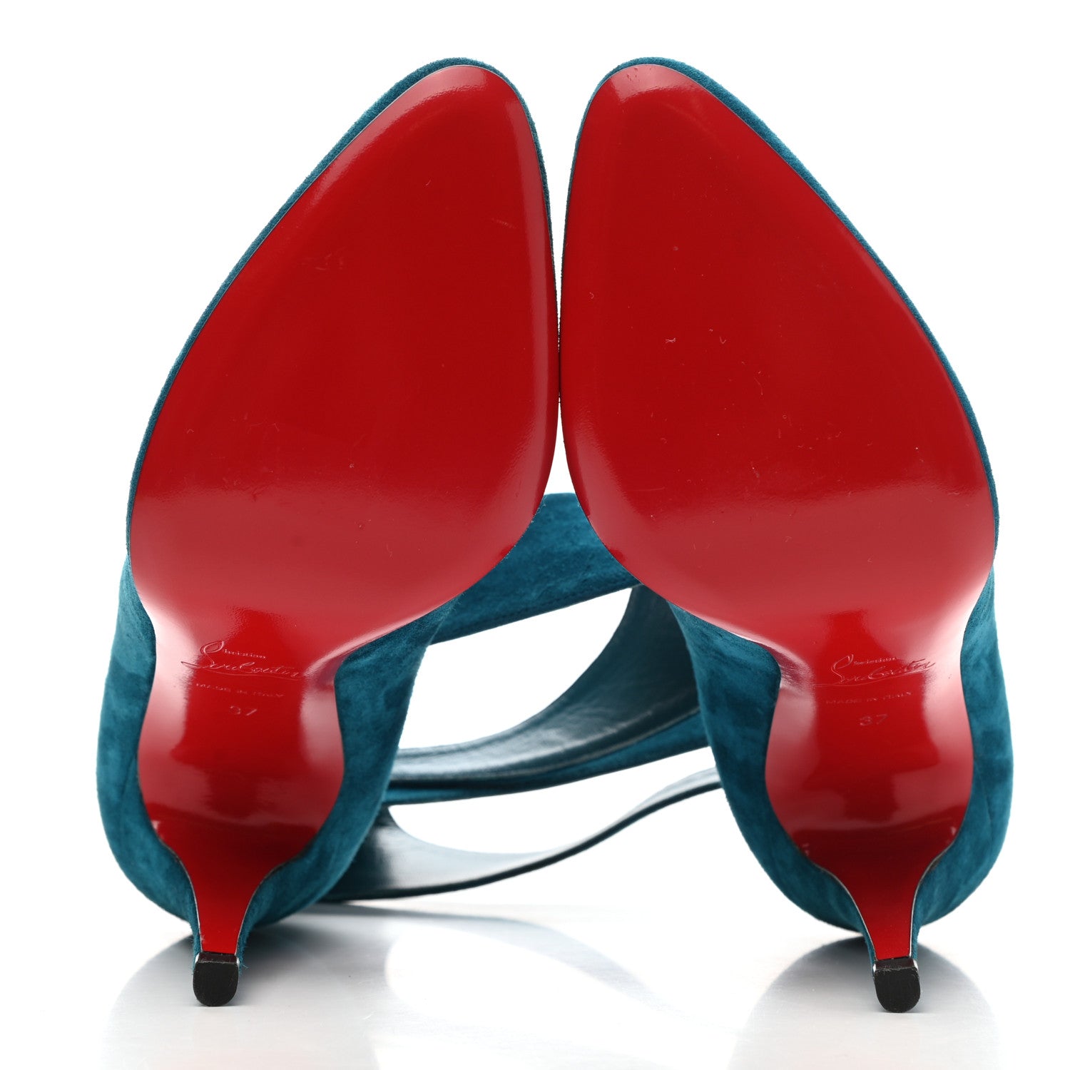 Christian Louboutin Veau Velours Miss Zorra 100 Pumps 37 Peacoock 5 of 9