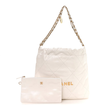 Chanel Shiny Calfskin Quilted Small Chanel 22 White 3 of 11
