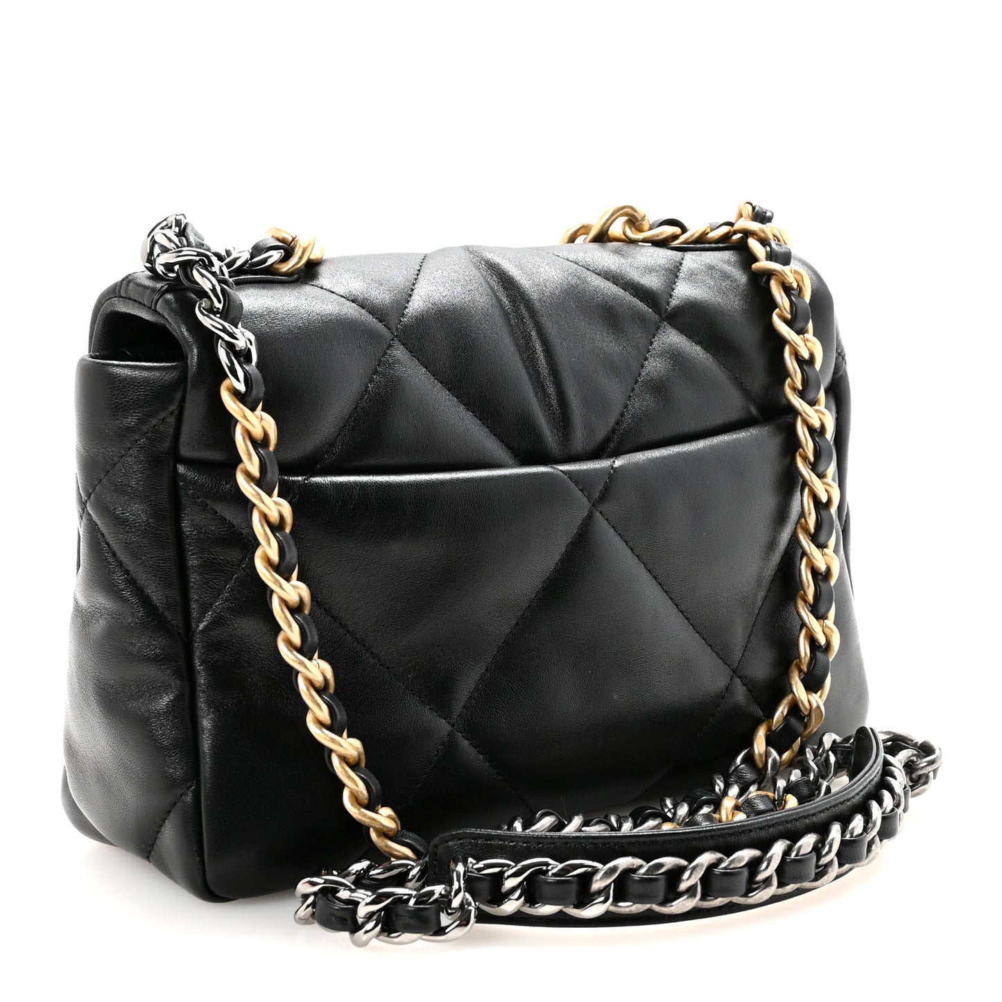 Lambskin Quilted Medium Chanel 19 Flap Black