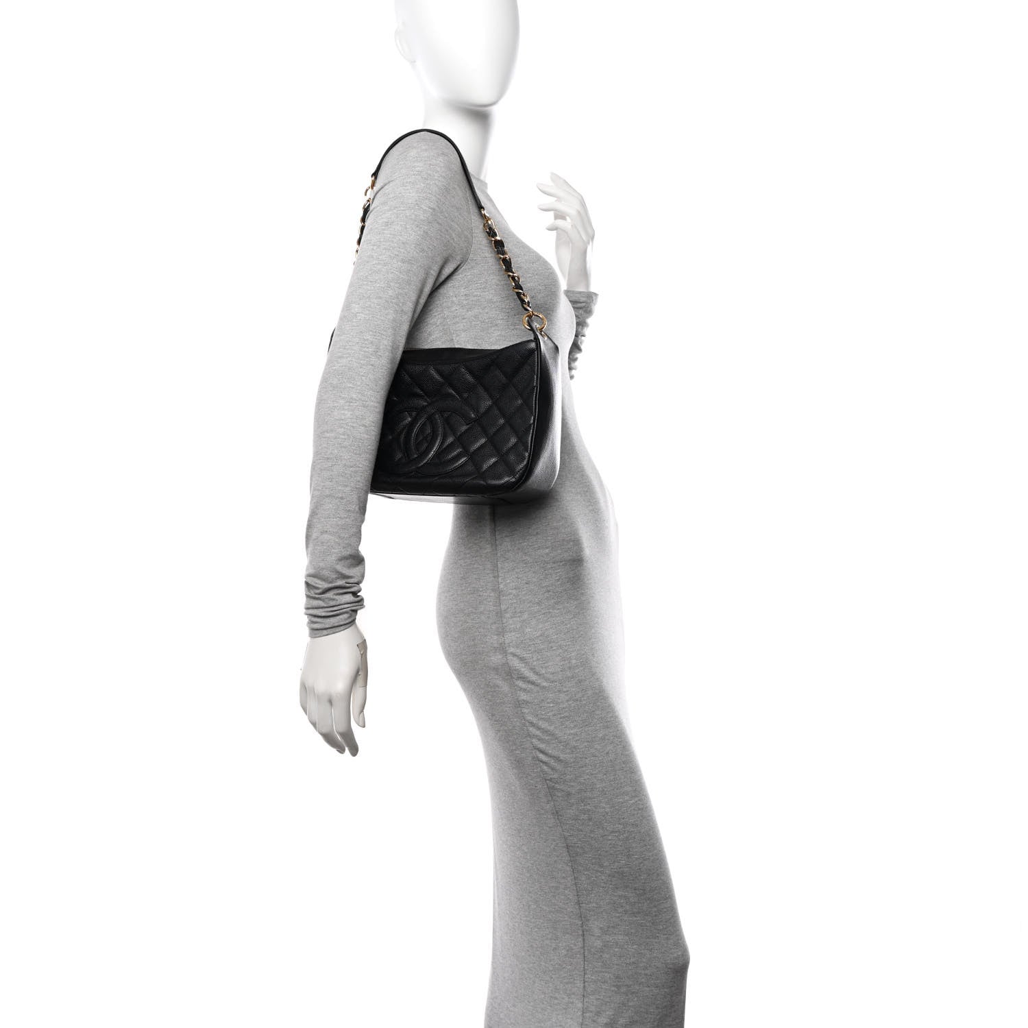 Chanel Caviar Quilted Timeless CC Shoulder Bag Black 2 of 14