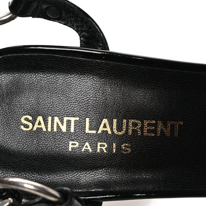 Saint Laurent Patent Calfskin Fetish 105 Sandal 39 Black 9 of 11