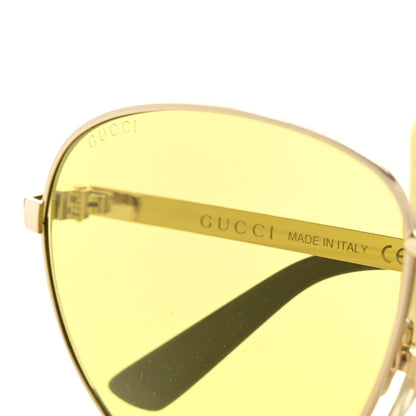 Gucci Aviator Sunglasses GG0138S Yellow 7 of 8