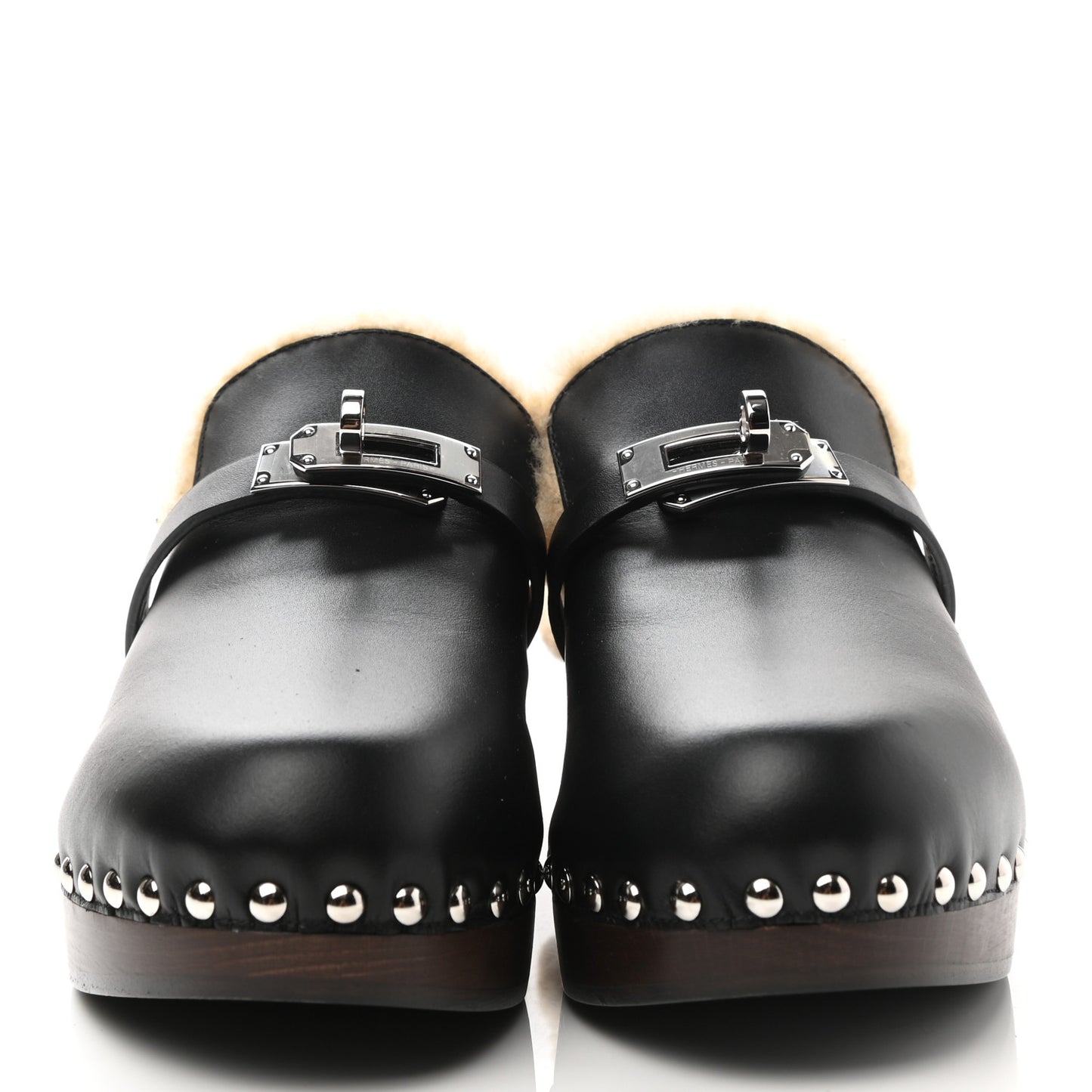 Calfskin Wool Carlotta Mules 35 Black