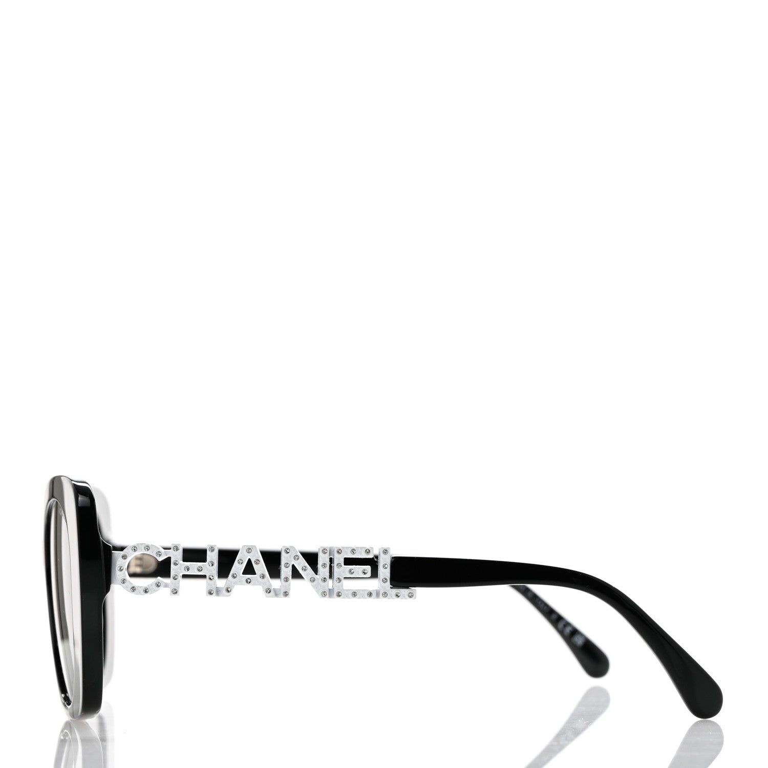 Chanel Acetate Strass Square Sunglasses 5422-B-A Black White 3 of 8