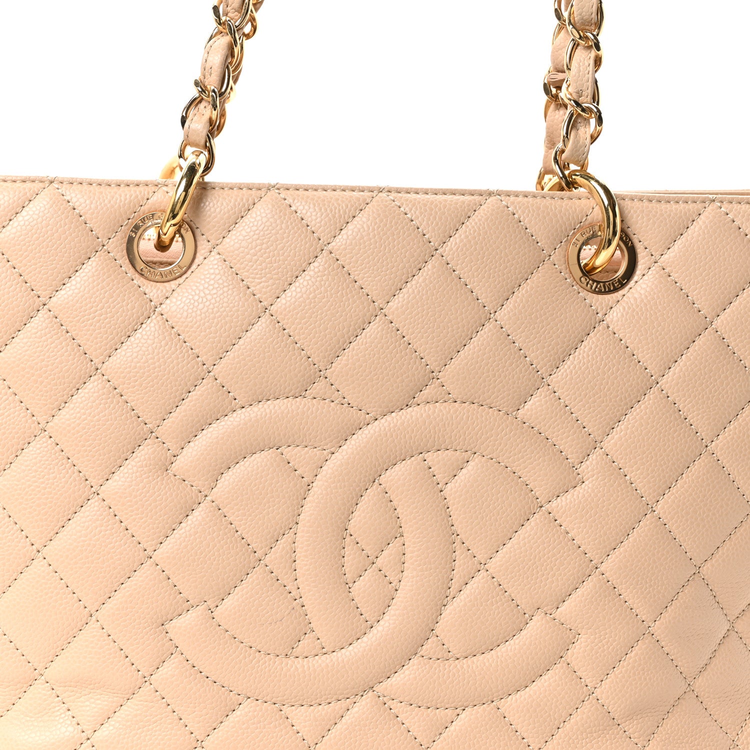 Chanel Caviar Quilted Grand Shopping Tote GST Beige Clair 8 of 10
