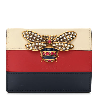 Gucci Calfskin Queen Margaret Card Case Wallet Blue Agata Hibiscus Red Mystic White 1 of 7