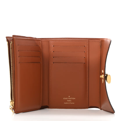 Louis Vuitton Monogram Flower Lock Compact Wallet Caramel 5 of 10