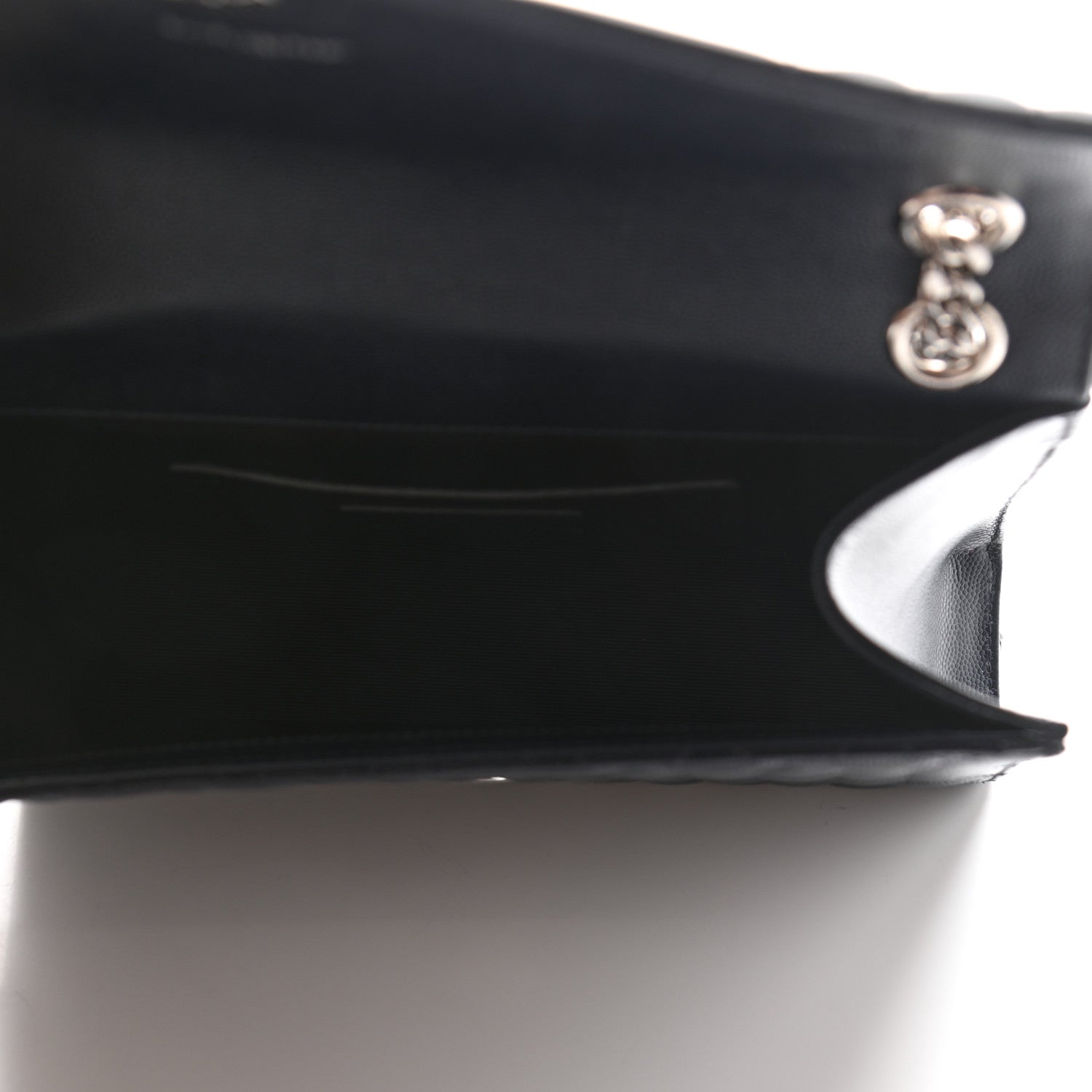 Saint Laurent Grain De Poudre Textured Mixed Matelasse Triquilt Medium Monogram Satchel Deep Marine 4 of 12