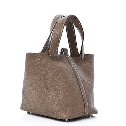 Hermes Taurillon Clemence Picotin Lock 18 PM Etoupe 3 of 12