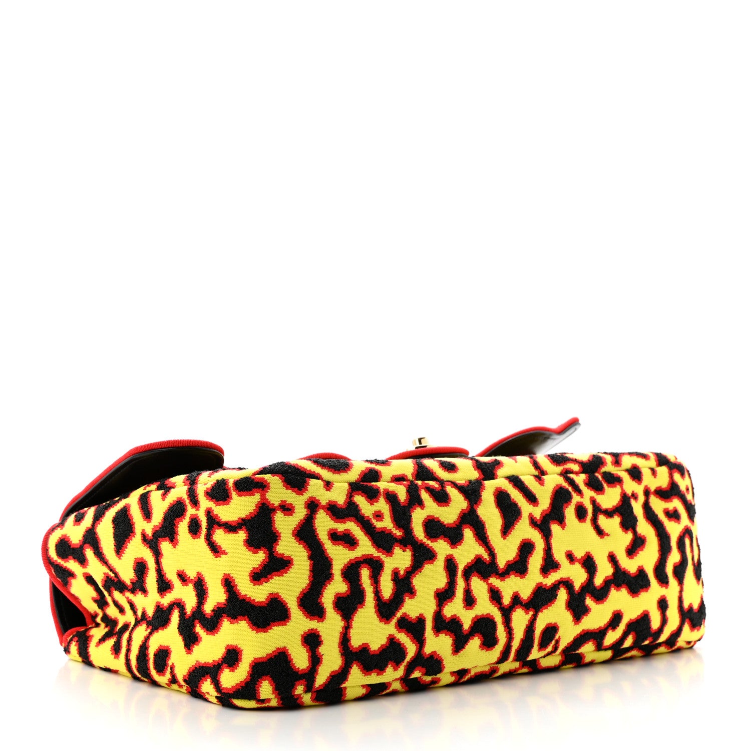 Chanel Mixed Fibers Magma Maxi Flap Yellow Black Red 5 of 32