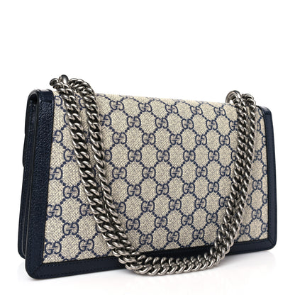 Gucci GG Supreme Monogram Textured Dollar Calfskin Small Dionysus Shoulder Bag Beige Blue 3 of 8