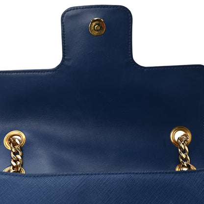 Prada Saffiano Flap Shoulder Bag Bluette 9 of 9