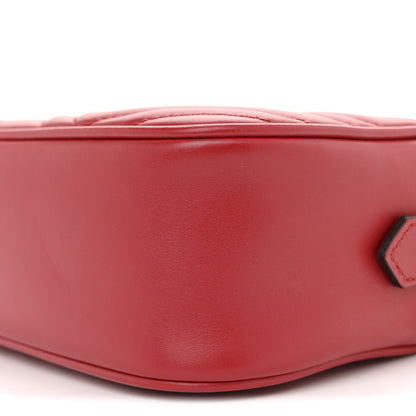 Gucci Calfskin Matelasse Small GG Marmont Chain Shoulder Bag Hibiscus Red 19 of 20
