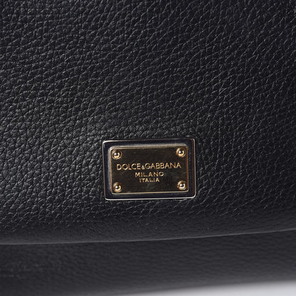 Dolce & Gabbana Grained Deerskin Medium Miss Sicily Satchel Black 9 of 9