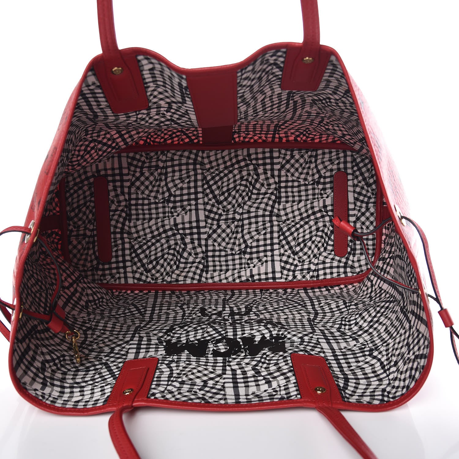 MCM Visetos Large Liz Reversible Shopper Tote Ruby Red 8 of 12